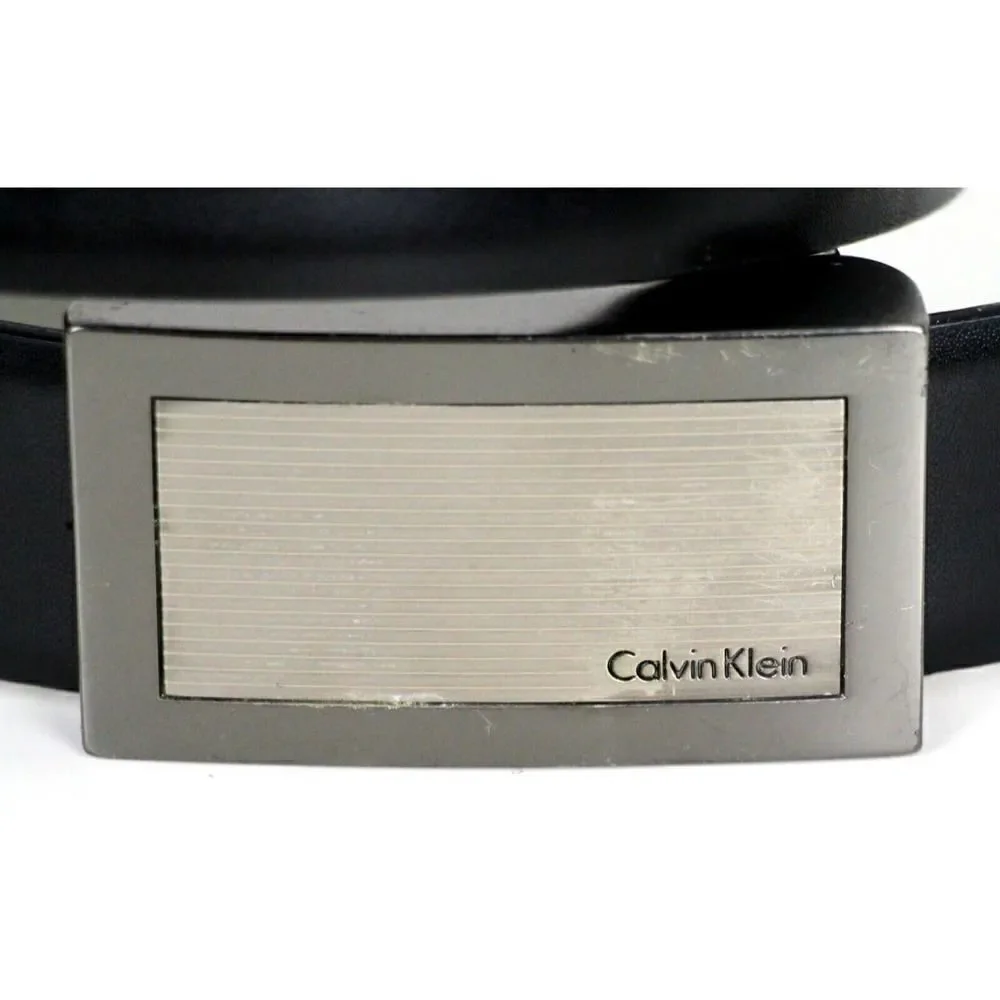 Calvin Klein BLACK BROWN LEATHER 1 3/8